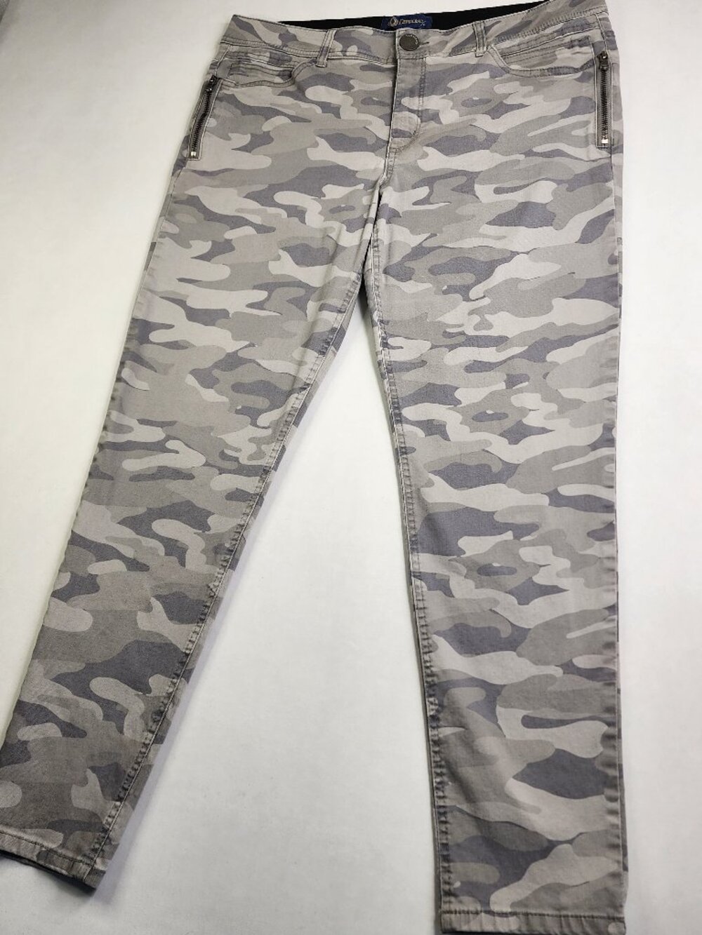 Democracy Pants Womens 16 Gray Camo Ab Solution Stretch Boho Casual Streetwear